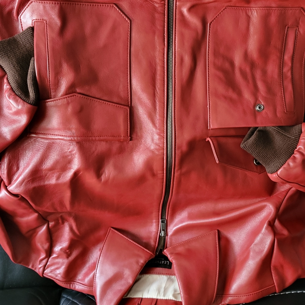 Red Bomber Jacket - Picture 3 of 5